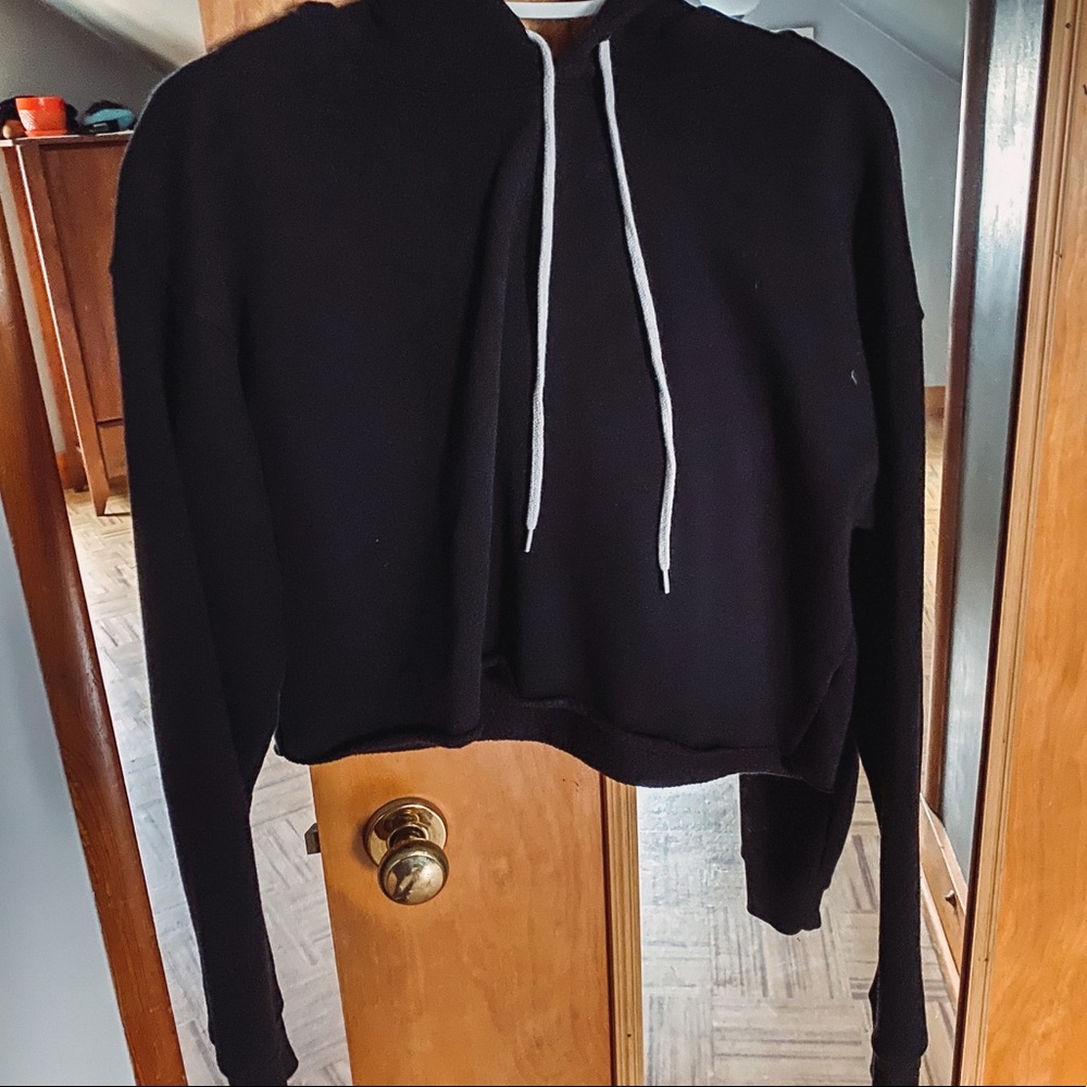 Black cropped hoodie from target